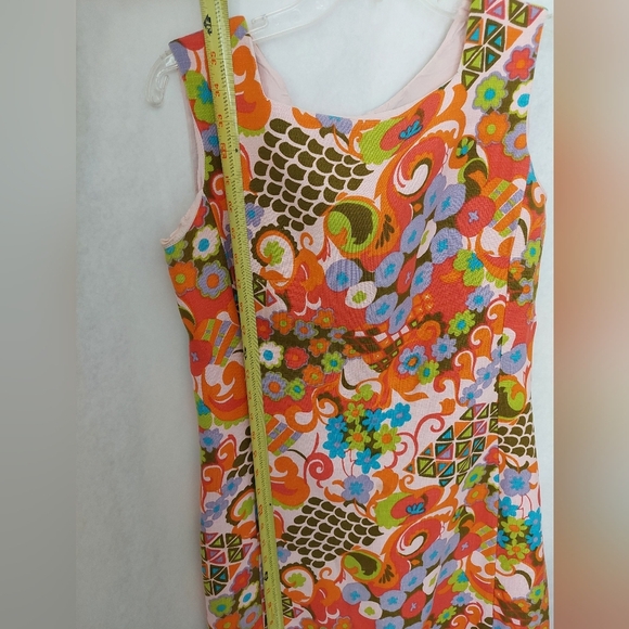 Vintage Alex Colman California 60's Mod Floral Shif Dress - Picture 9 of 10